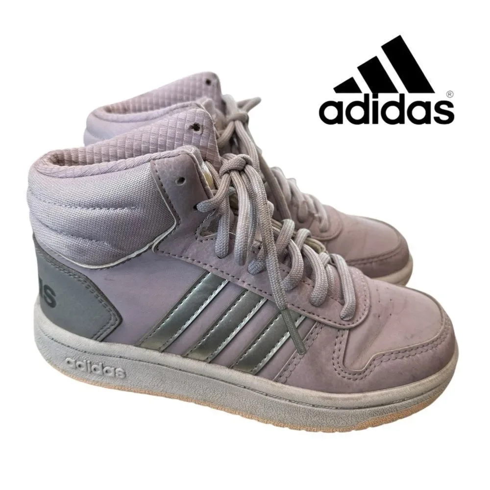 Adidas (GS) Hoops 2.0 Mid 'Purple Silver' EE9601 Kids Sneakers 12.5